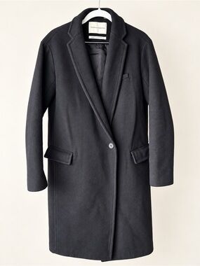 BABATON Black Wool Cashmere Long Coat Size Small